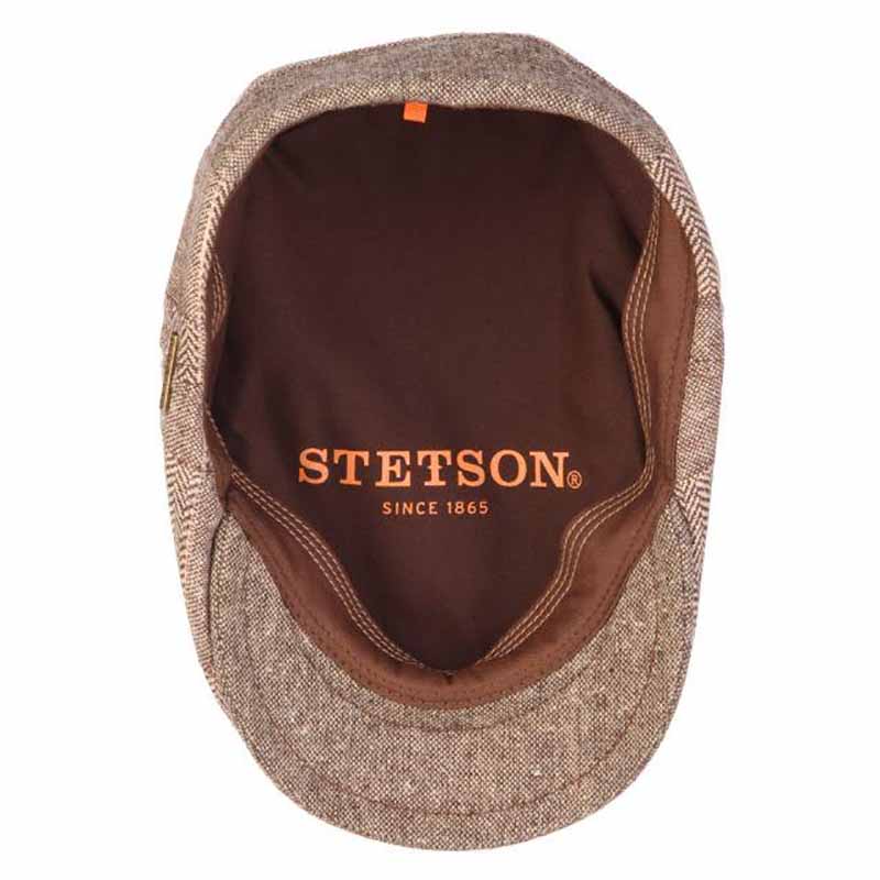 Brown Tweed Patch Flat Cap - Stetson Hat Flat Cap Stetson Hats    