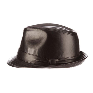 Brown Vegan Leather Fedora - Dorfman Pacific Hats Fedora Hat Dorfman Hat Co.    
