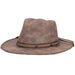Buster Weathered Vegan Leather Outback Hat - DPC Headwear Safari Hat Dorfman Hat Co. MW354-BRN2 Brown Medium (57 cm) 