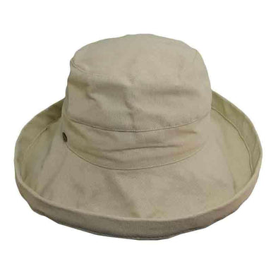 Cotton Up Turned Brim Golf Hat, Petite - Scala Collection Hats Kettle Brim Hat Scala Hats c399NT Natural  