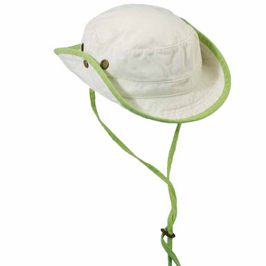 Kid's Cotton Boonie Hat - DPC Kinder Caps Bucket Hat Dorfman Hat Co. c871lm Ivory-Lime  