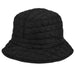 Quilted Stitch Bucket Hat with Toggle - Angela & William Bucket Hat Epoch Hats cl2396bk Black  