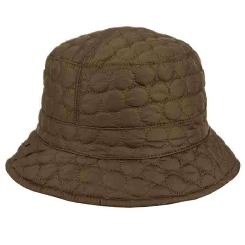 Quilted Stitch Bucket Hat with Toggle - Angela & William Bucket Hat Epoch Hats cl2396ol Olive  