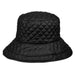 Quilted Rain Hat with Toggle - Angela & William Bucket Hat Epoch Hats cl3004bk Black  