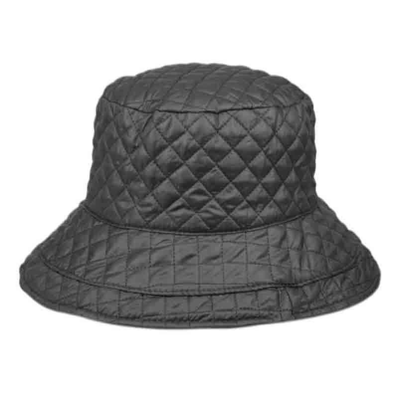 Quilted Rain Hat with Toggle - Angela & William Bucket Hat Epoch Hats cl3004gy Grey  