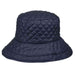 Quilted Rain Hat with Toggle - Angela & William Bucket Hat Epoch Hats cl3004nv Navy  