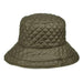 Quilted Rain Hat with Toggle - Angela & William Bucket Hat Epoch Hats cl3004ol Olive  