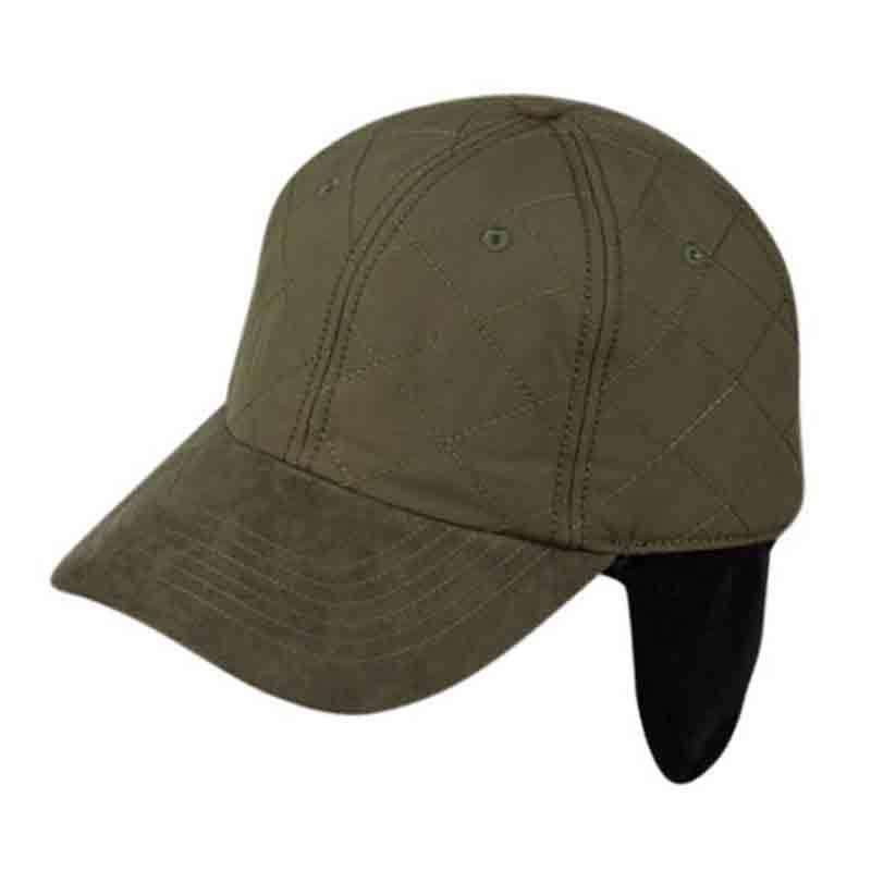Quilted Waterproof Cap with Fleece Earflop - Elysiumland Hats Cap Epoch Hats cp2300ol Olive  