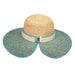 Callanan Two Tone Raffia Sun Hat Wide Brim Hat Callanan Hats WSRA498AQ Aqua  