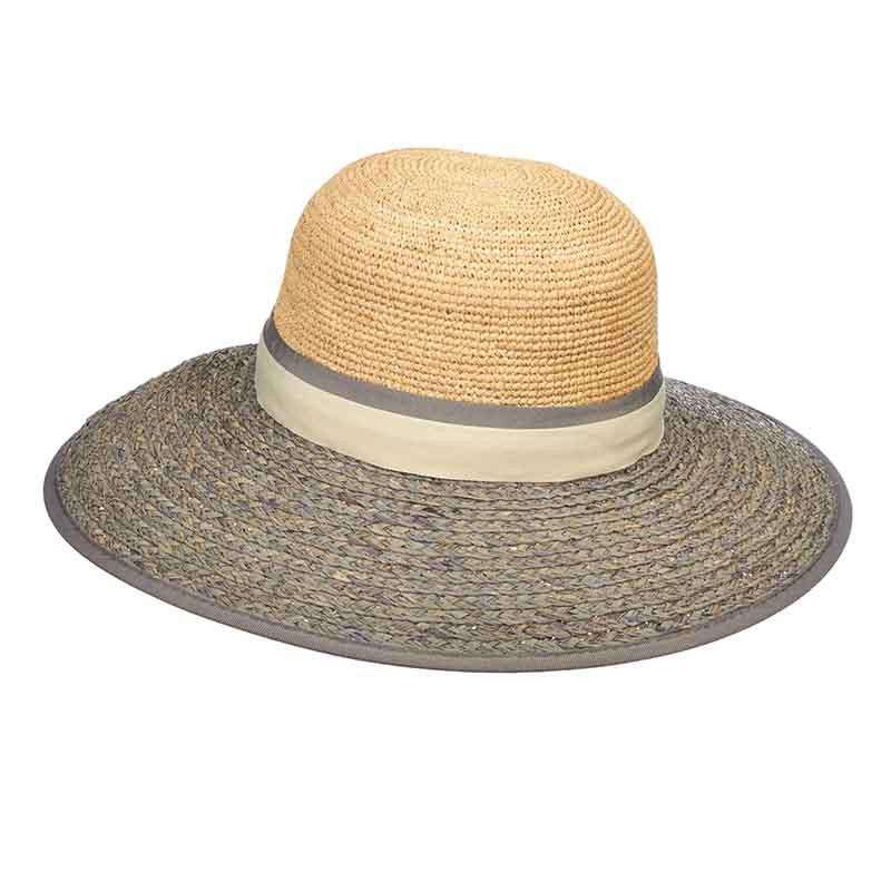 Callanan Two Tone Raffia Sun Hat Wide Brim Hat Callanan Hats    