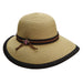 Linen Trimmed Sun Hat with Bee Jewel Accent - Callanan Hats Wide Brim Hat Callanan Hats CR260BK Black Medium (57 cm) 