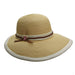 Linen Trimmed Sun Hat with Bee Jewel Accent - Callanan Hats Wide Brim Hat Callanan Hats CR260EC Ecru Medium (57 cm) 