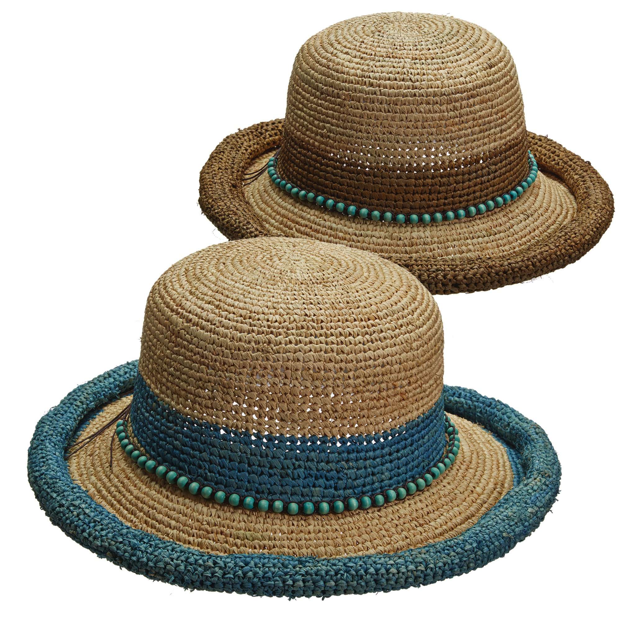 Rolled Edge Crocheted Raffia Bowler Hat for Women - Callanan Hats Kettle Brim Hat Callanan Hats    