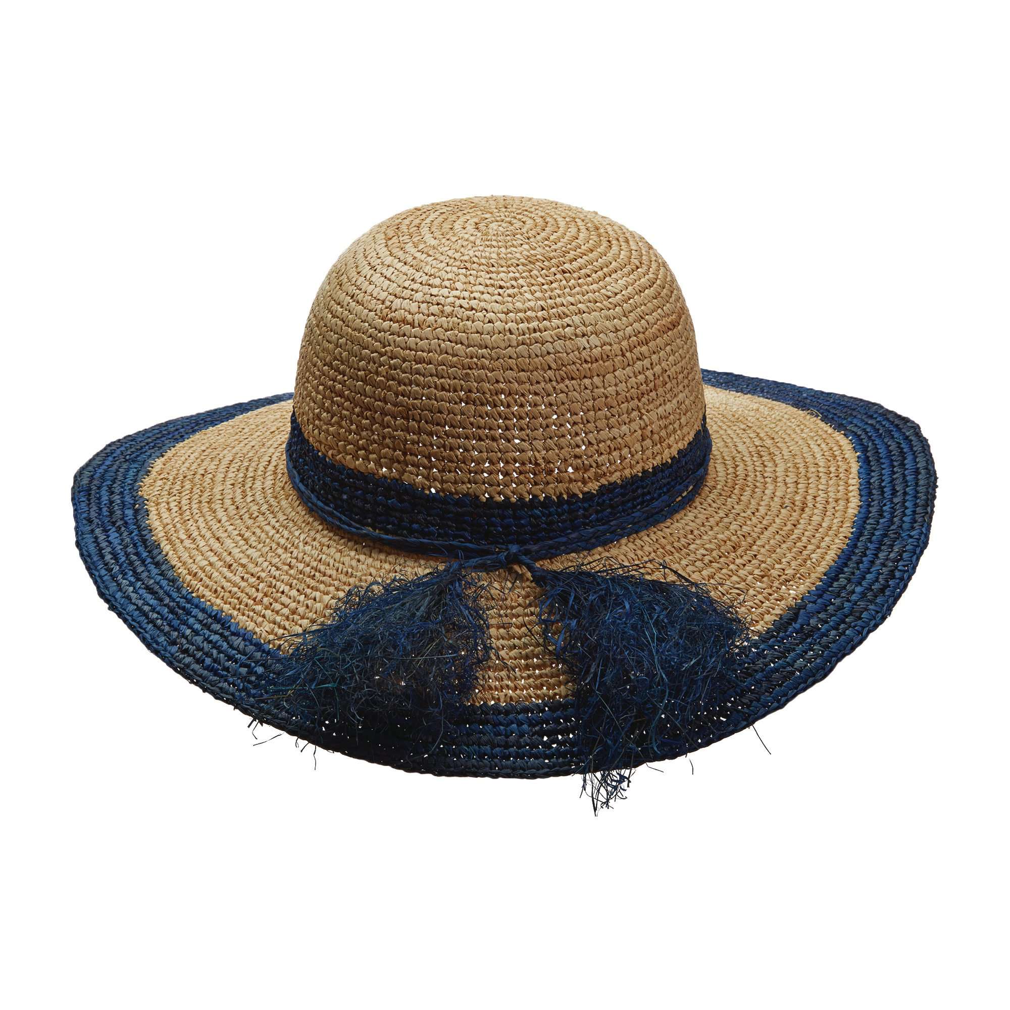 Crocheted Raffia Wide Brim Sun Hat - Callanan Hats  display picture 1
