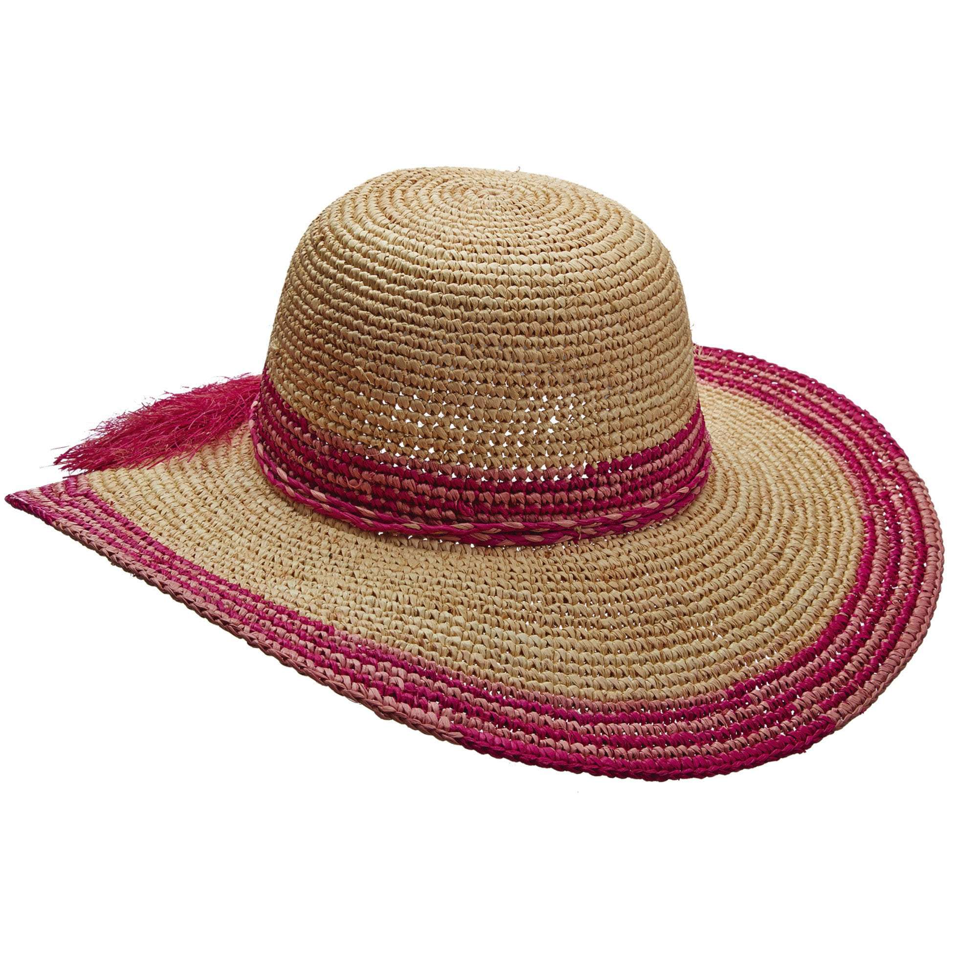 Crocheted Raffia Wide Brim Sun Hat - Callanan Hats  display picture 2