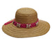 Shell Trim Raffia Capeline Summer Hat for Women - Callanan Hats Wide Brim Sun Hat Callanan Hats CR276FC Fuchsia Medium (57 cm) 