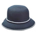 Straw Cloche with Twisted Rope Tie - John Callanan Cloche Callanan Hats cr281nv Blue  