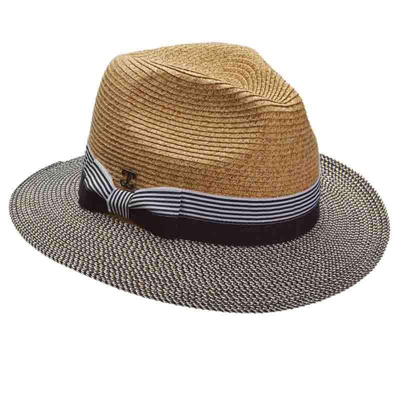 Large Brim Fedora Hat with Metallic Brim - John Callanan, Fedora Hat - SetarTrading Hats 