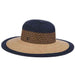 Raffia Braid Brim Floppy Sun Hat - John Callanan Floppy Hat Callanan Hats cr291nv Navy M/L (58 cm) 