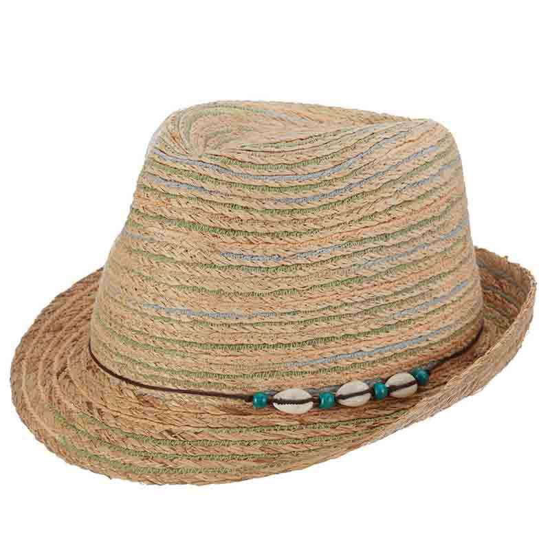 Multi Color Striped Raffia Fedora Hat - Callanan, Fedora Hat - SetarTrading Hats 
