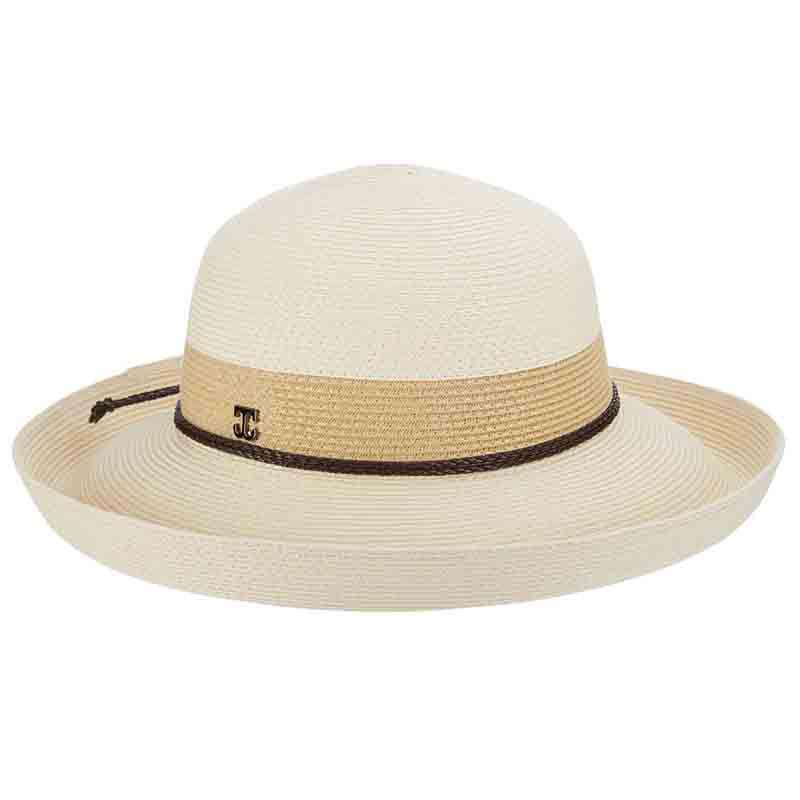 Superfine Braid Up Turned Brim Sun Hat - John Callanan Kettle Brim Hat Callanan Hats cr296iv Ivory  
