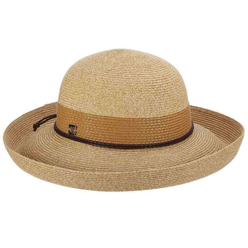 Superfine Braid Up Turned Brim Sun Hat - John Callanan Kettle Brim Hat Callanan Hats cr296we Wheat  