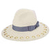Nautical Stripe Band Safari Hat with Gold Grommets - John Callanan Safari Hat Callanan Hats cr303iv Ivory  