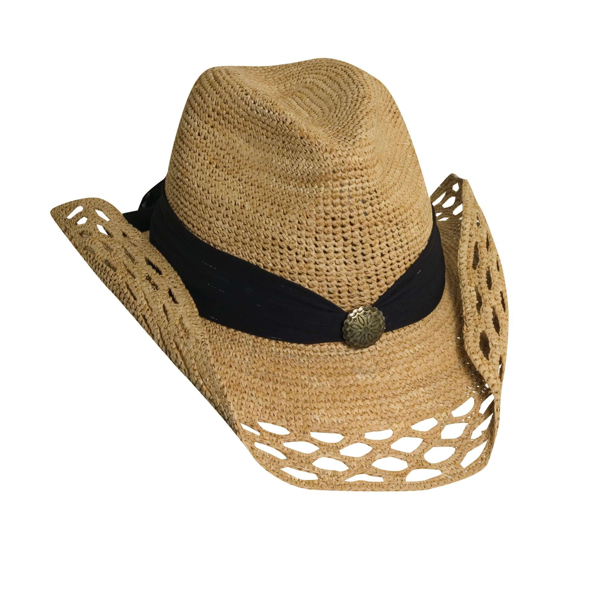Scalloped Brim Western Hat by Callanan Cowboy Hat Callanan Hats cr48bk Black  