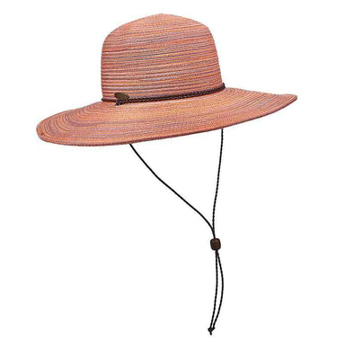 Saltwater Taffy Polybraid Wide Brim Beach Hat - DPC Sun Hats Wide Brim Sun Hat Dorfman Hat Co. LP313CO Coral Medium (57 cm)