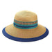 Multicolor Striped Big Brim Hat by Cappelli Straworld Wide Brim Hat Cappelli Straworld csw285 Blue  