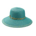 Big Brim Sun Hat with Raffia Detail - Cappelli Straworld Hats Wide Brim Sun Hat Cappelli Straworld csw296AQ Aqua Medium (57 cm) 