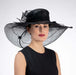 Calla Lily Adorned Black Wide Brim Sinamay Derby Hat - KaKyCO Dress Hat KaKyCO    