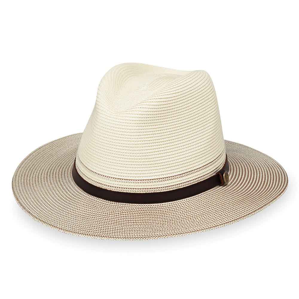 Carter Two Tone Fedora Hat for Men - Wallaroo Hats Safari Hat Wallaroo Hats CART-IV-M Ivory/Stone M/L (59 cm) 