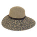 Cheetah Print Wide Brim Sun Hat  - Sun 'N' Sand Hats Facesaver Hat Sun N Sand Hats HH2382A Black M (57 cm) 