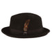 Chelsea Wool Felt Fedora Hat with Feather - Stacy Adams Hats Safari Hat Stacy Adams Hats SAW621 Black Medium (22.5") Wool Felt