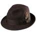 Chelsea Wool Felt Fedora Hat with Feather - Stacy Adams Hats Safari Hat Stacy Adams Hats SAW621 Chocolate Medium (22.5") Wool Felt