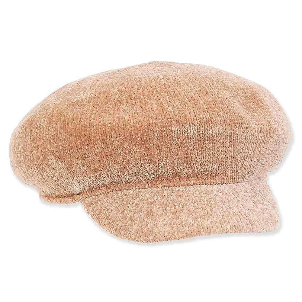 Chenille Fashion Newsboy Cap - Adora Hats Cap Adora Hats AD944F Beige Medium (57 cm) 