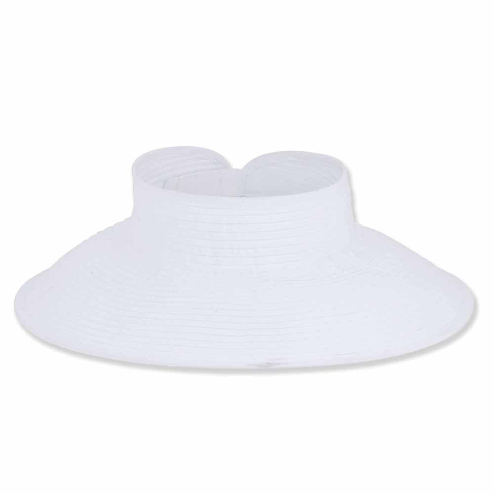 Classic Roll Up Wrap Around Visor Hat - Sun 'N' Sand Hats Visor Cap Sun N Sand Hats HH1364C White  