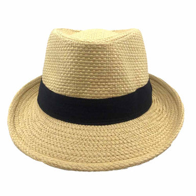 Classic Woven Straw Summer Fedora Hat for Small Heads - JSA Hats Fedora Hat Jeanne Simmons JS1237NAT Natural Small (56cm) 