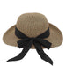 Classy Straw Summer Hat with Chiffon Tie - Sun 'N' Sand Hat Wide Brim Hat Sun N Sand Hats    