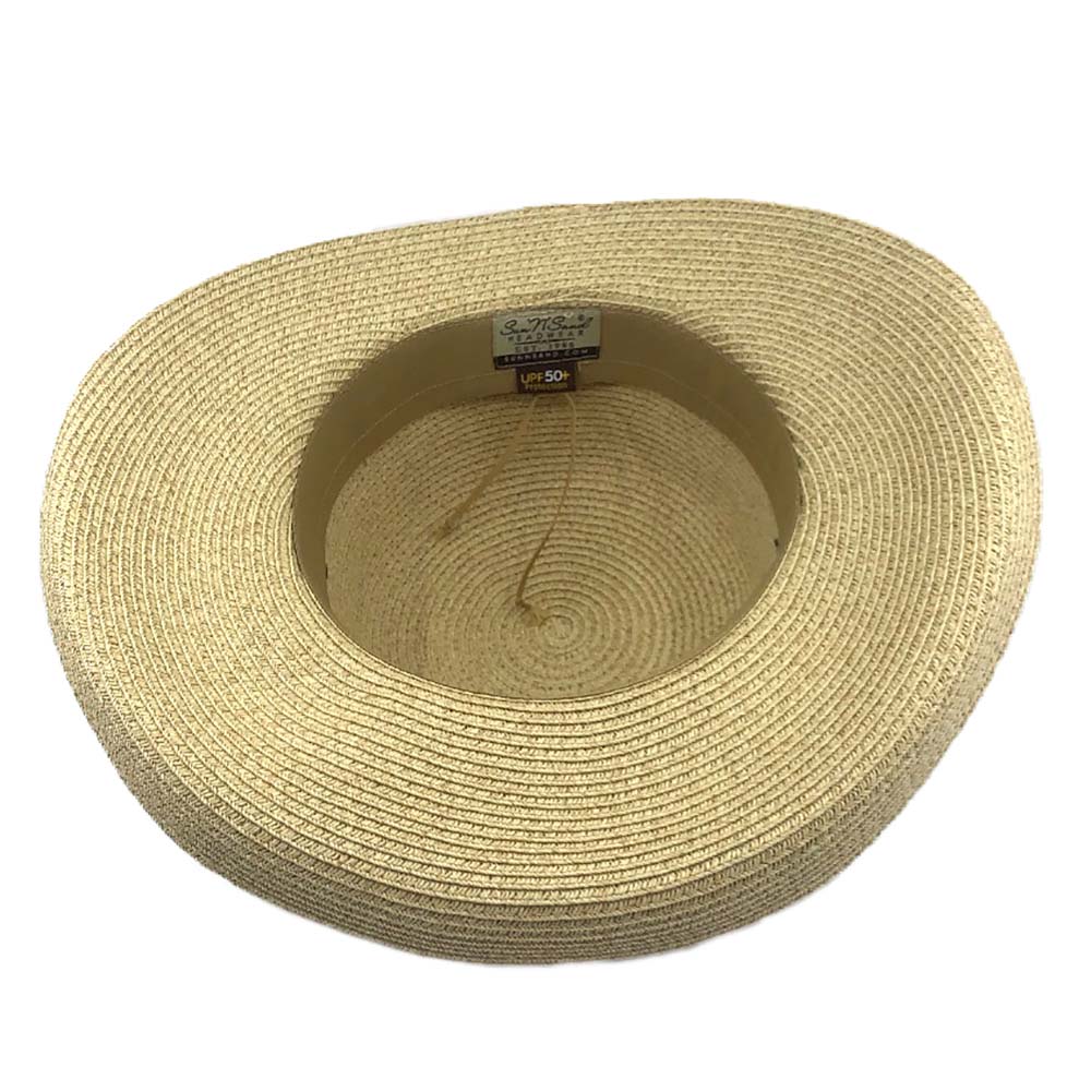 Classy Straw Summer Hat with Chiffon Tie - Sun 'N' Sand Hat Wide Brim Hat Sun N Sand Hats    