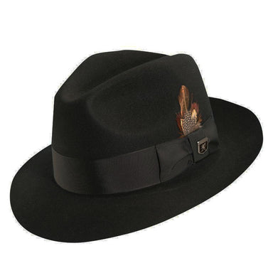 Cleveland Wool Felt Raw Edge Fedora up to 2XL - Stacy Adams Hats Safari Hat Stacy Adams Hats SAW536-BLK2 Black Medium (22.5") 