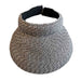 Clip On Straw Sun Visor with Comfort Band - JSA Hats Visor Cap Jeanne Simmons js6115BW Black and White Tweed  