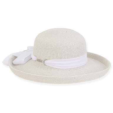 Coast Up Brim Sun Hat with Chiffon Scarf - Sun 'N' Sand Hats, Kettle Brim Hat - SetarTrading Hats 