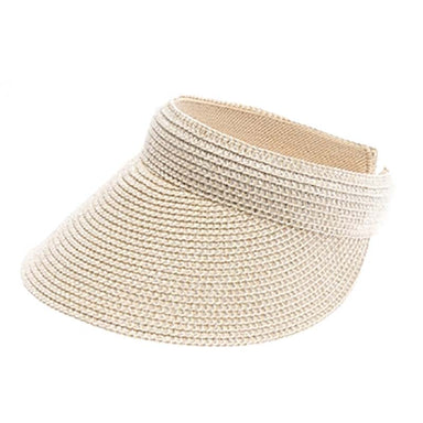 Comfort Band Metallic Straw Clip On Sun Visor - Boardwalk Style, Visor Cap - SetarTrading Hats 