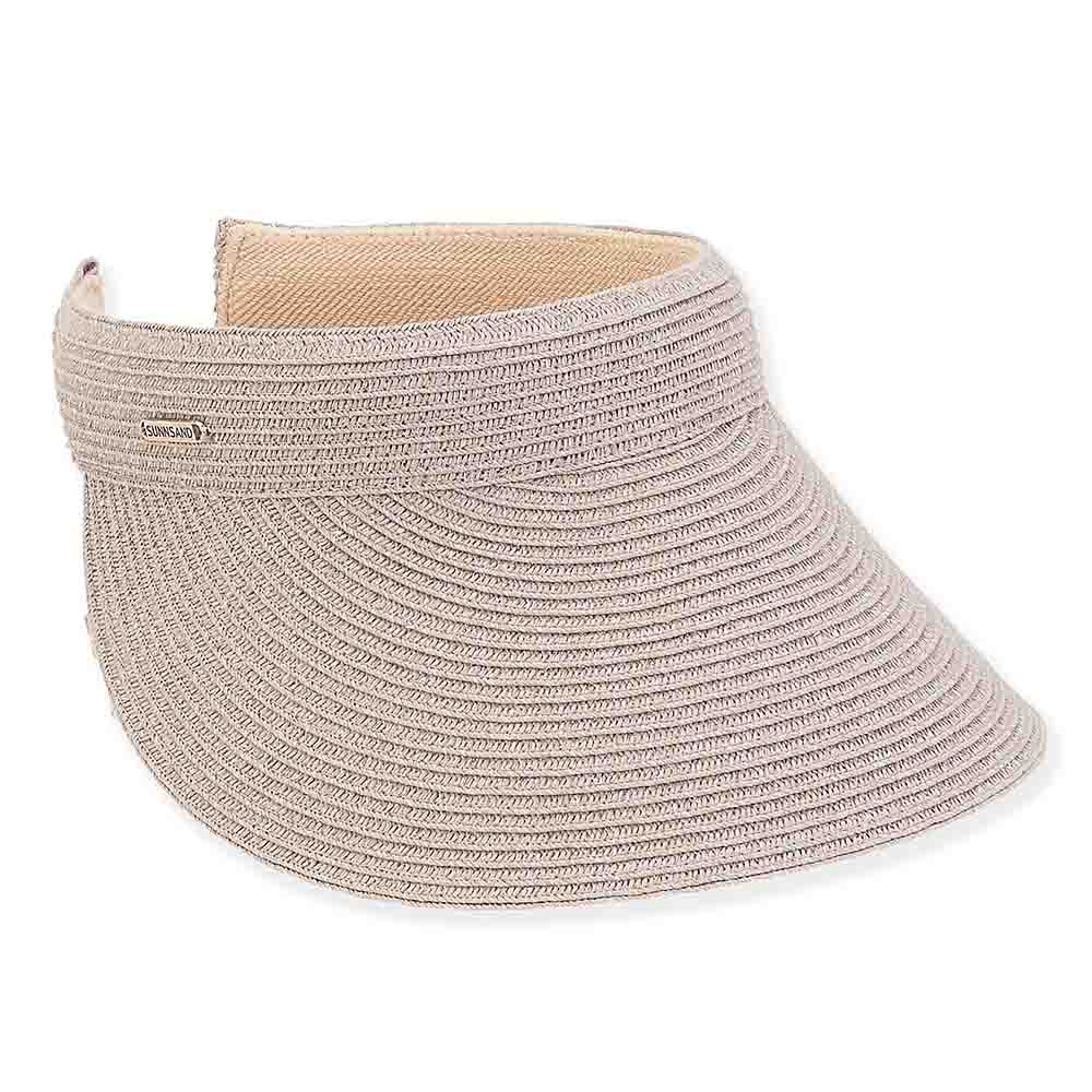 Comfort Slip On Glitzy Straw Sun Visor - Sun 'N' Sand Hats, Visor Cap - SetarTrading Hats 