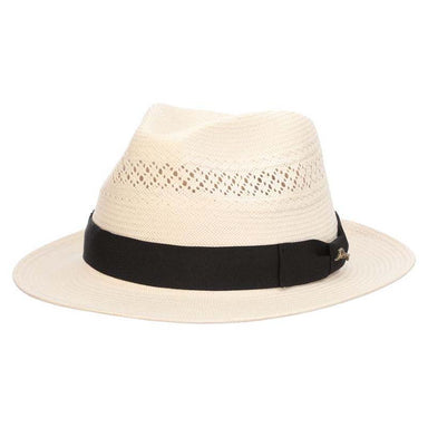 Concha Vented Shantung Fedora Hat with TB Marlin Pin - Tommy Bahama Hats Fedora Hat Tommy Bahama Hats TBW261OS-1 Ivory S/M (55-57cm) 