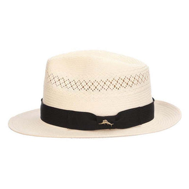 Concha Vented Shantung Fedora Hat with TB Marlin Pin - Tommy Bahama Hats Fedora Hat Tommy Bahama Hats
