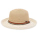 Contrast Color Up Turned Brim Summer Hat - Sun 'N' Sand Hats Kettle Brim Hat Sun N Sand Hats HH2560A White Tweed Medium (57 cm) 