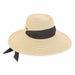 Convertible Hat with Black Sash Tie - Sun 'N' Sand Hats Wide Brim Sun Hat Sun N Sand Hats HH2381A Natural Medium (57.5 cm) 